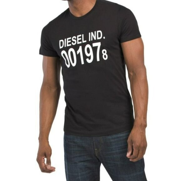 NWT Diesel Diego Maglietta Tee Logo Graphic Print Cotton T-Shirt - Picture 1 of 3